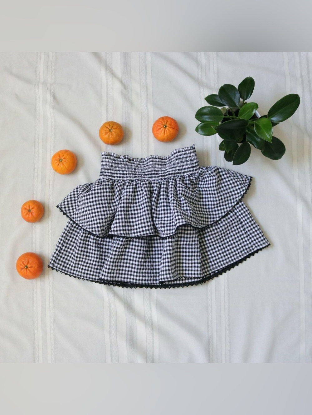 Sugarkiss black and white gingham ruffle tiered mini skirt - Picture 6 of 6